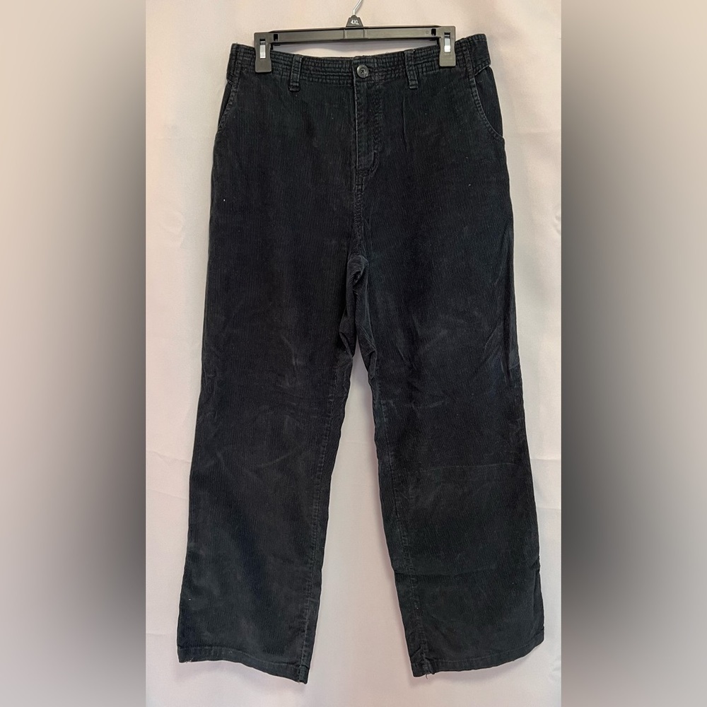 Columbia‎ Sportswear Womens Black Corduroy Pants Sz 14 Petite/ Short